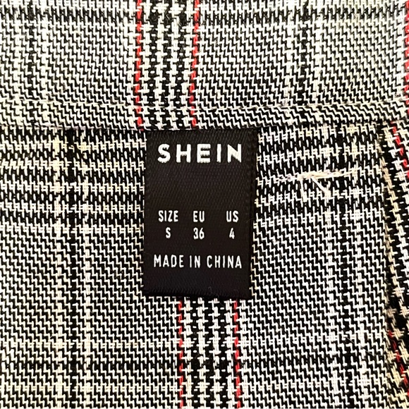 SHEIN Plaid Print Slant Pocket Tailored Pants - Picture 4 of 4
